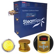 STEAMSPA Indulgence 7.5 KW QuickStart Bath Generator in Polished Gold IN750GD